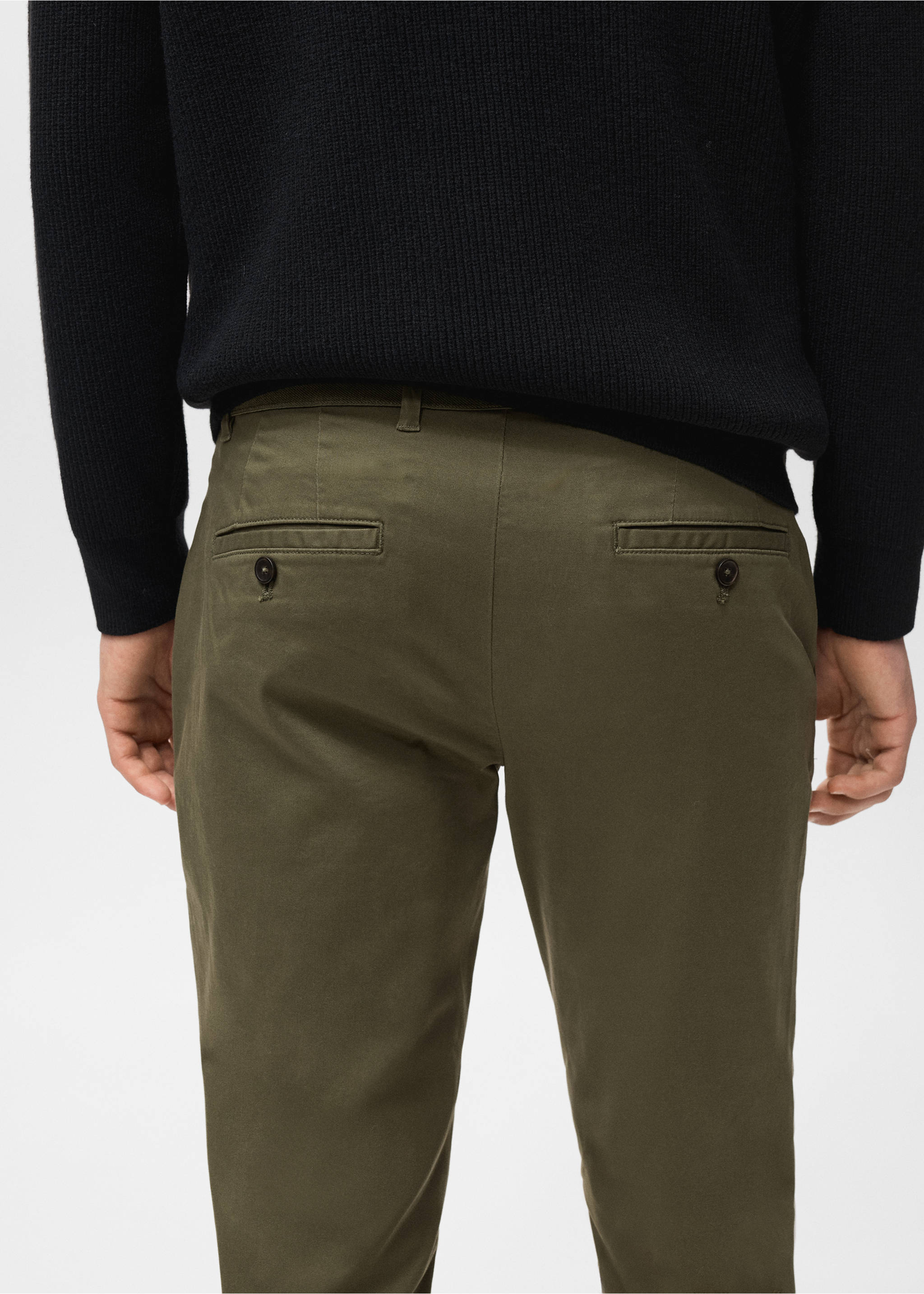 Pantalón Prato chino cropped tappered - Detalle del artículo 6, Khaki. Ref: 17041144-00.