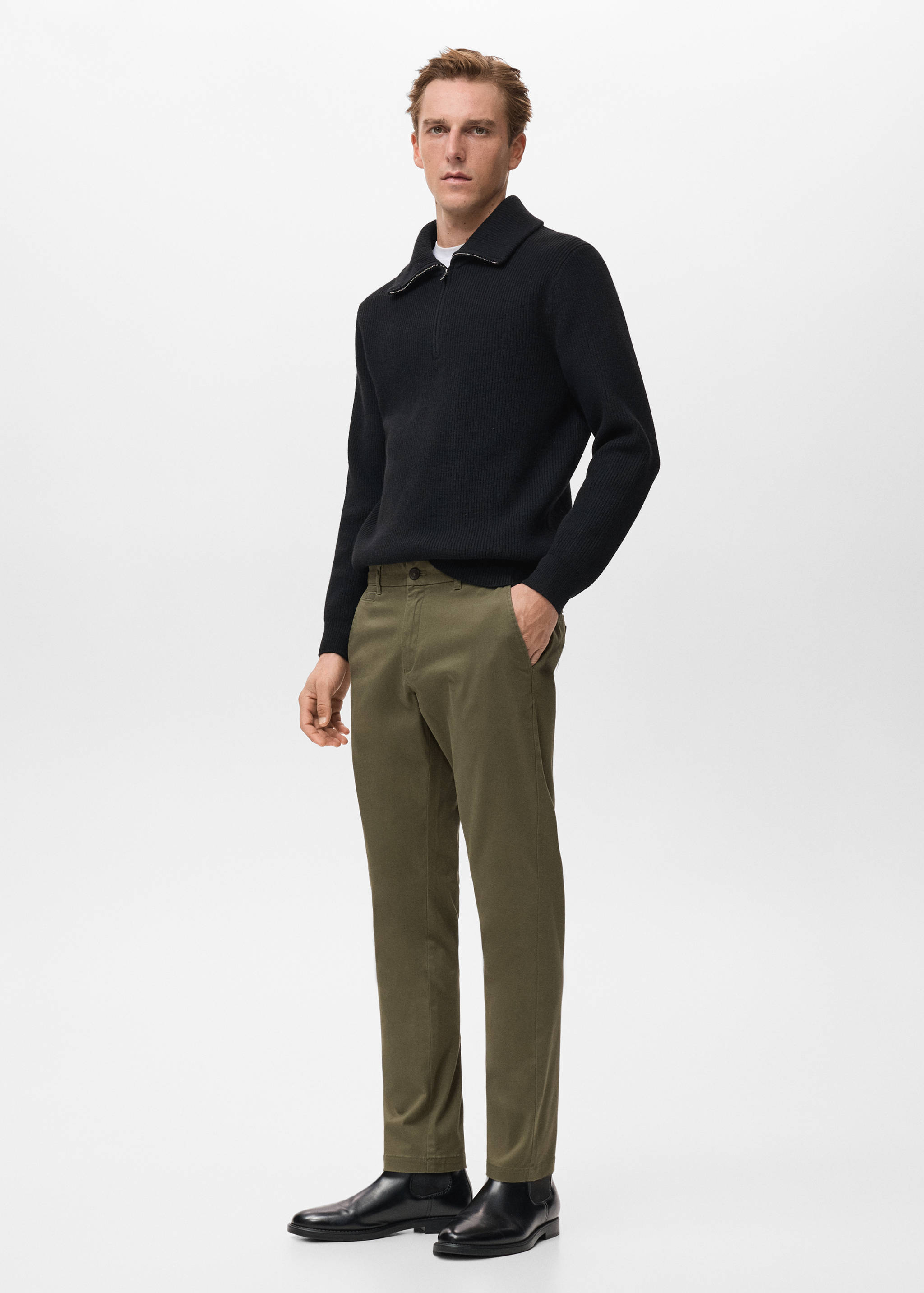 Calças chino Parto cropped e tapered fit - Pormenor do artigo 2