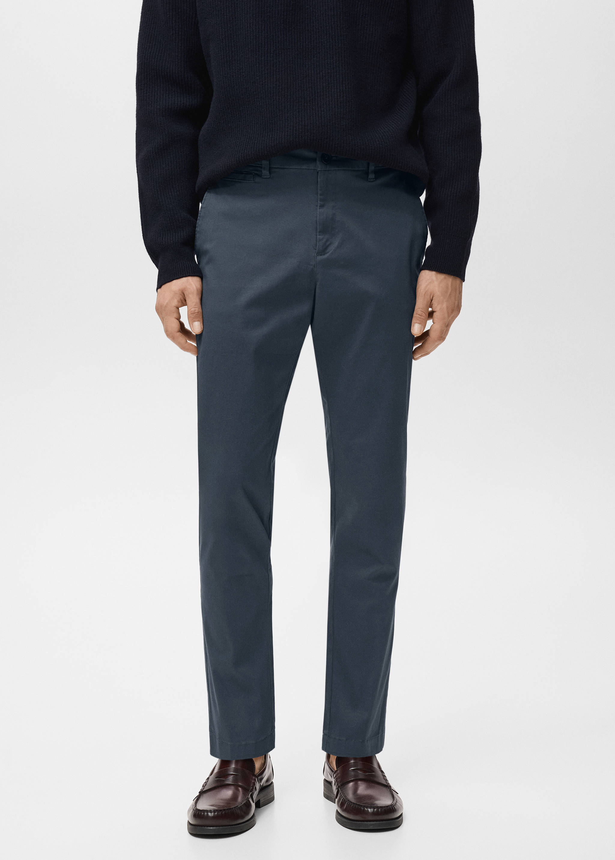 Calças chino Parto cropped e tapered fit - Plano médio