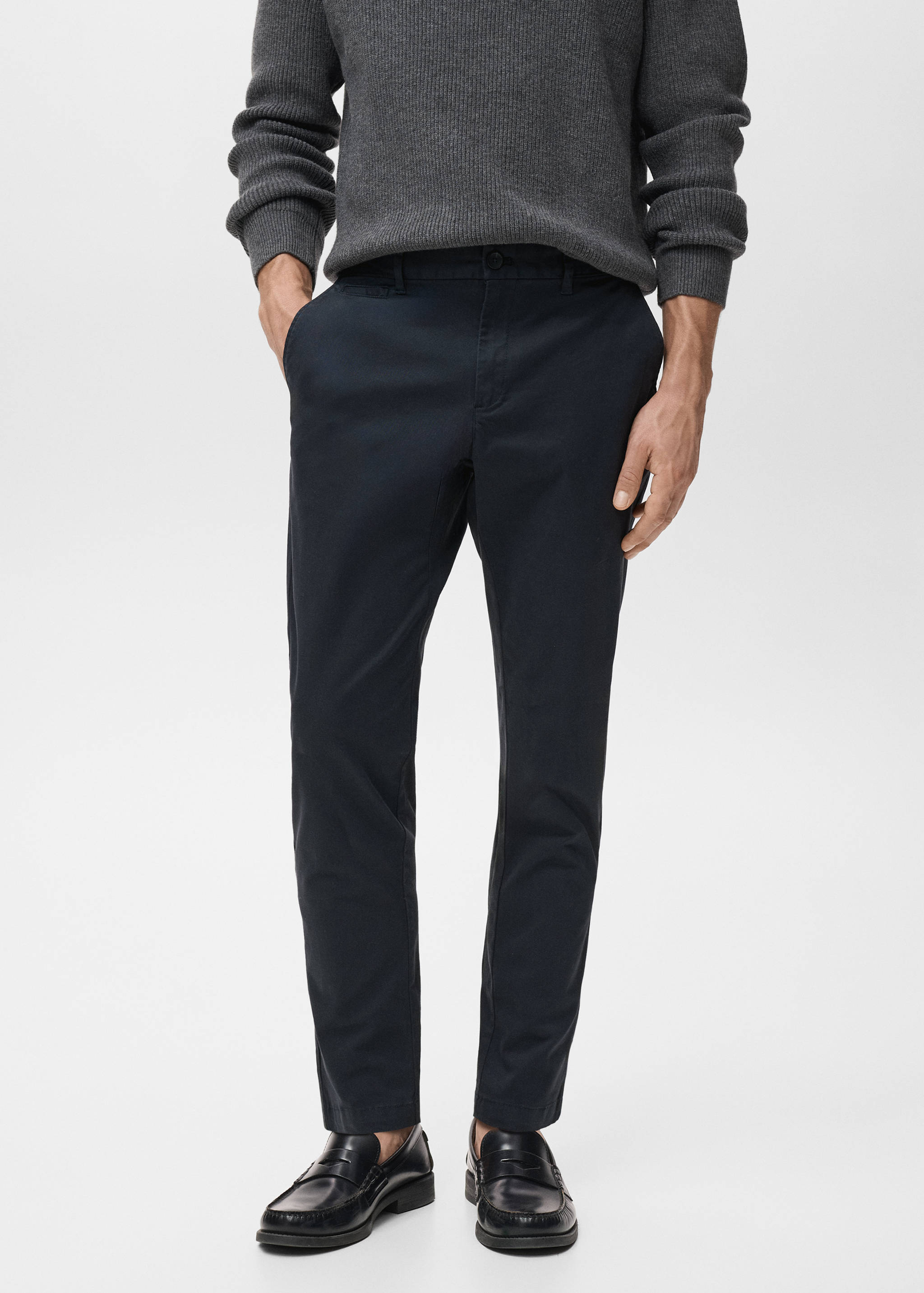 Calças chino Parto cropped e tapered fit - Plano médio