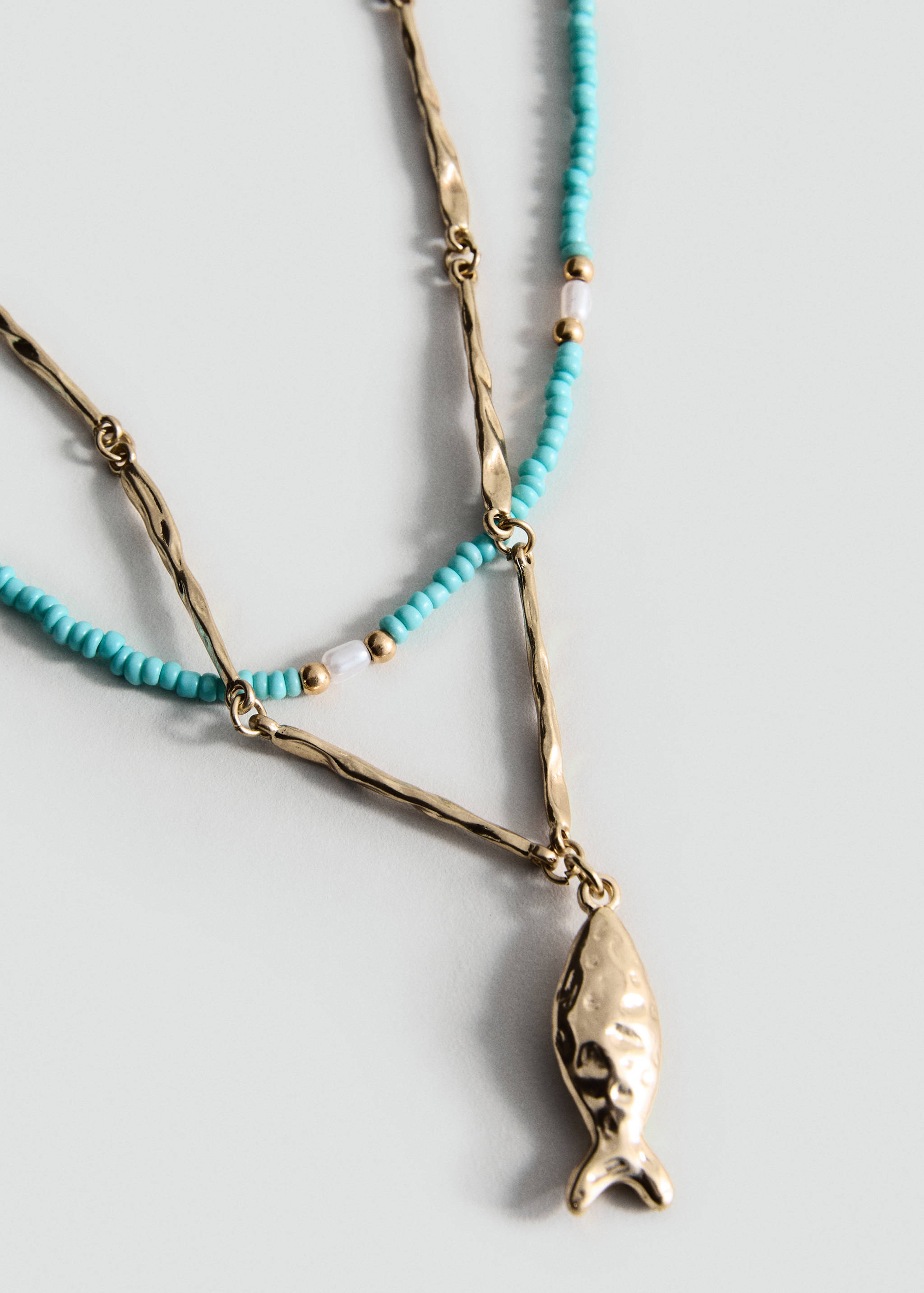 Двухъярусное комбинированное ожерелье - Средний план