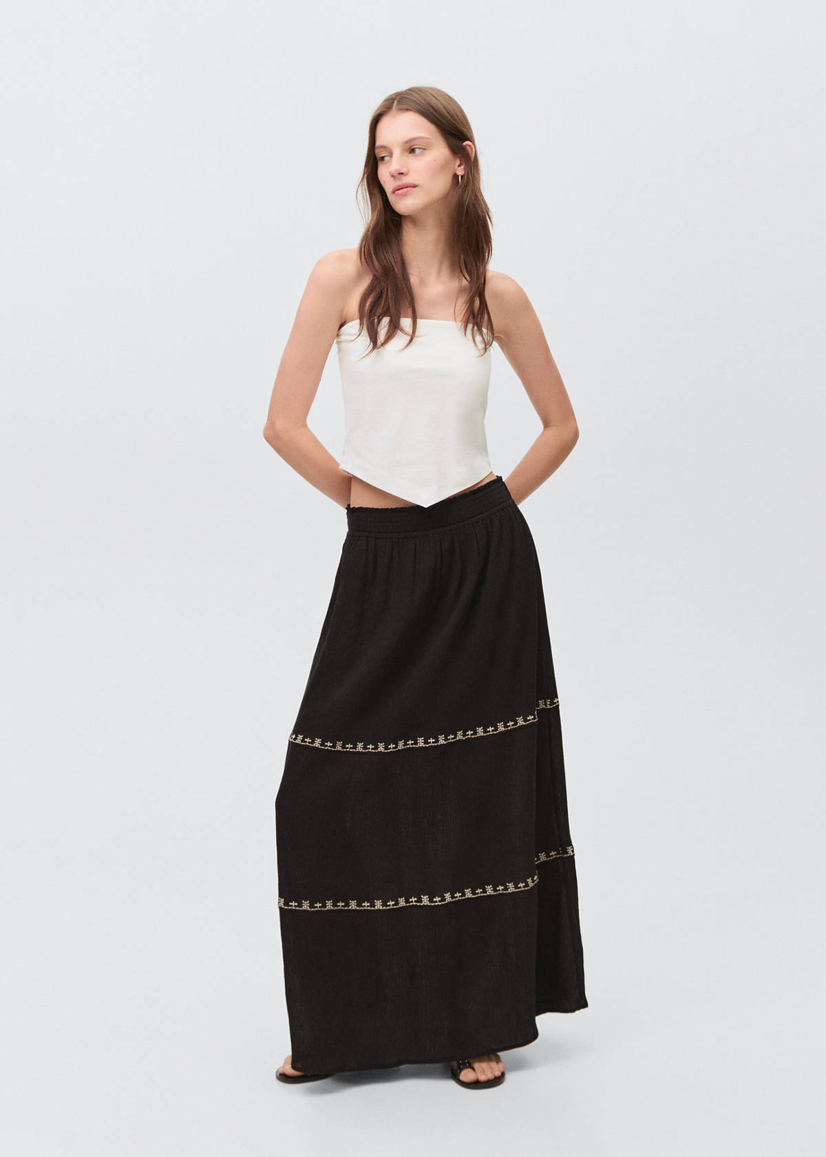 V-neck bandana top — Off White