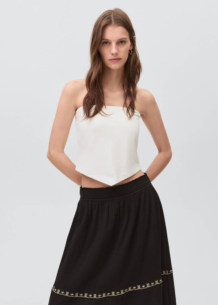 V-neck bandana top — Off White