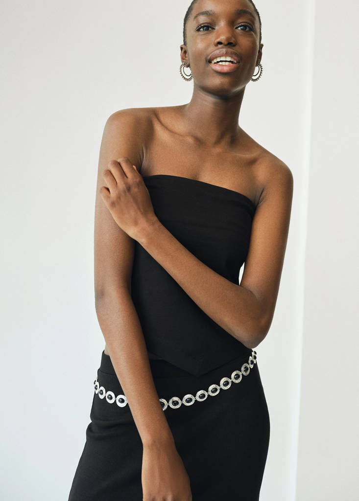 V-neck bandana top — Black