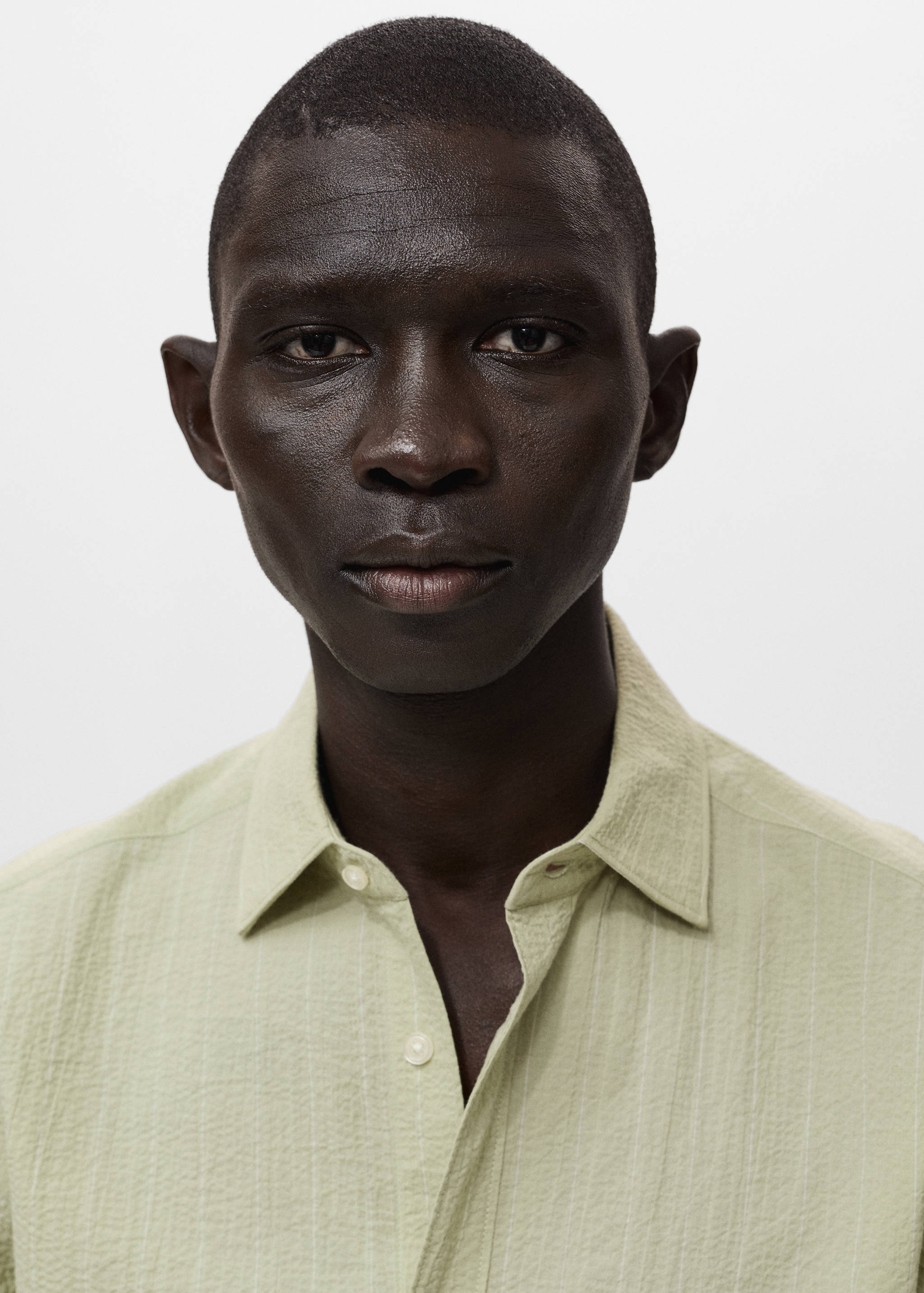 Regular-fit stripe-textured shirt - Details of the article 1