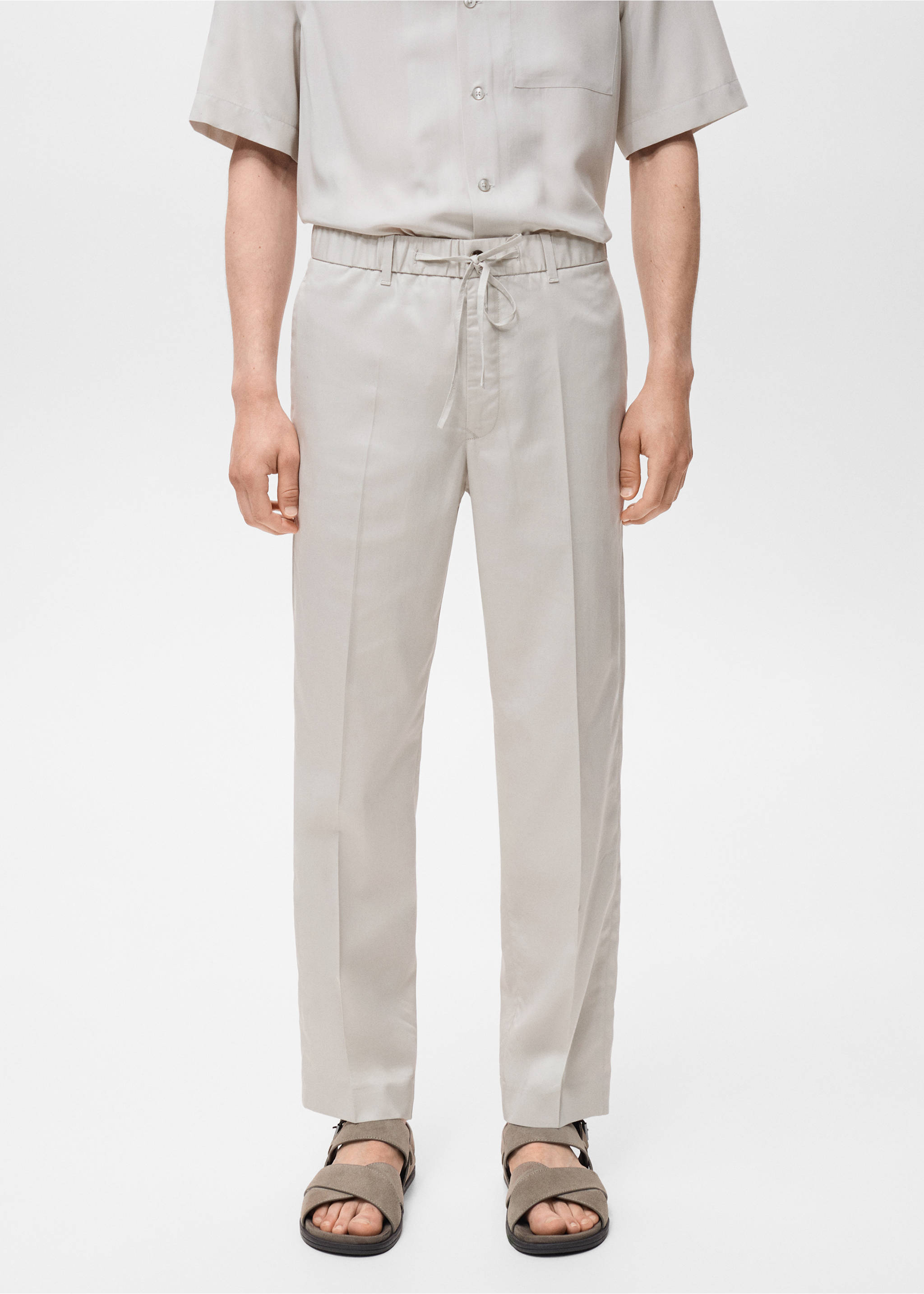Pantalon jogging coton Lyocell - Plan moyen, Gris glacé. Ref: 17041150-00.