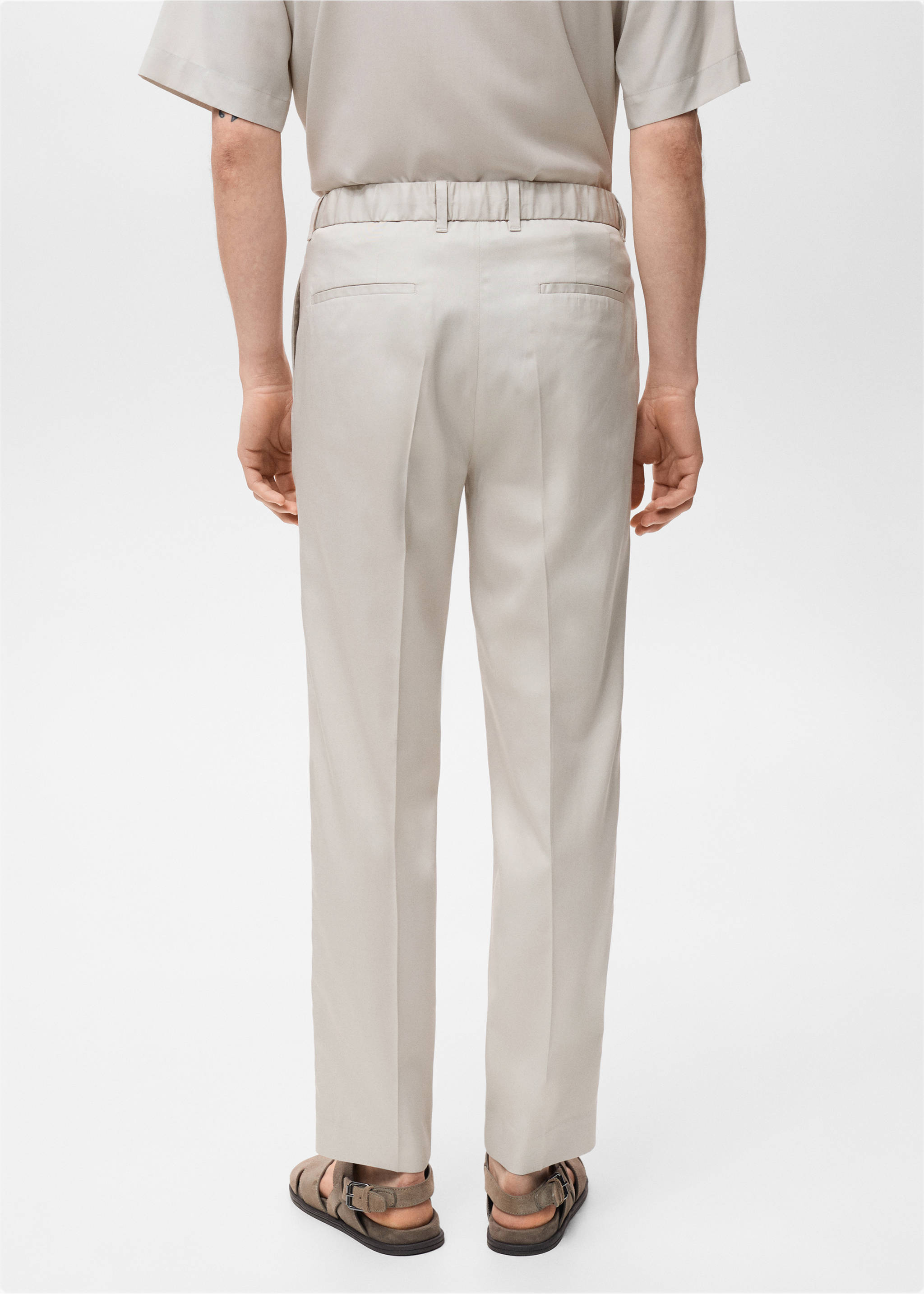 Pantalon jogging coton Lyocell - Verso de l’article, Gris glacé. Ref: 17041150-00.