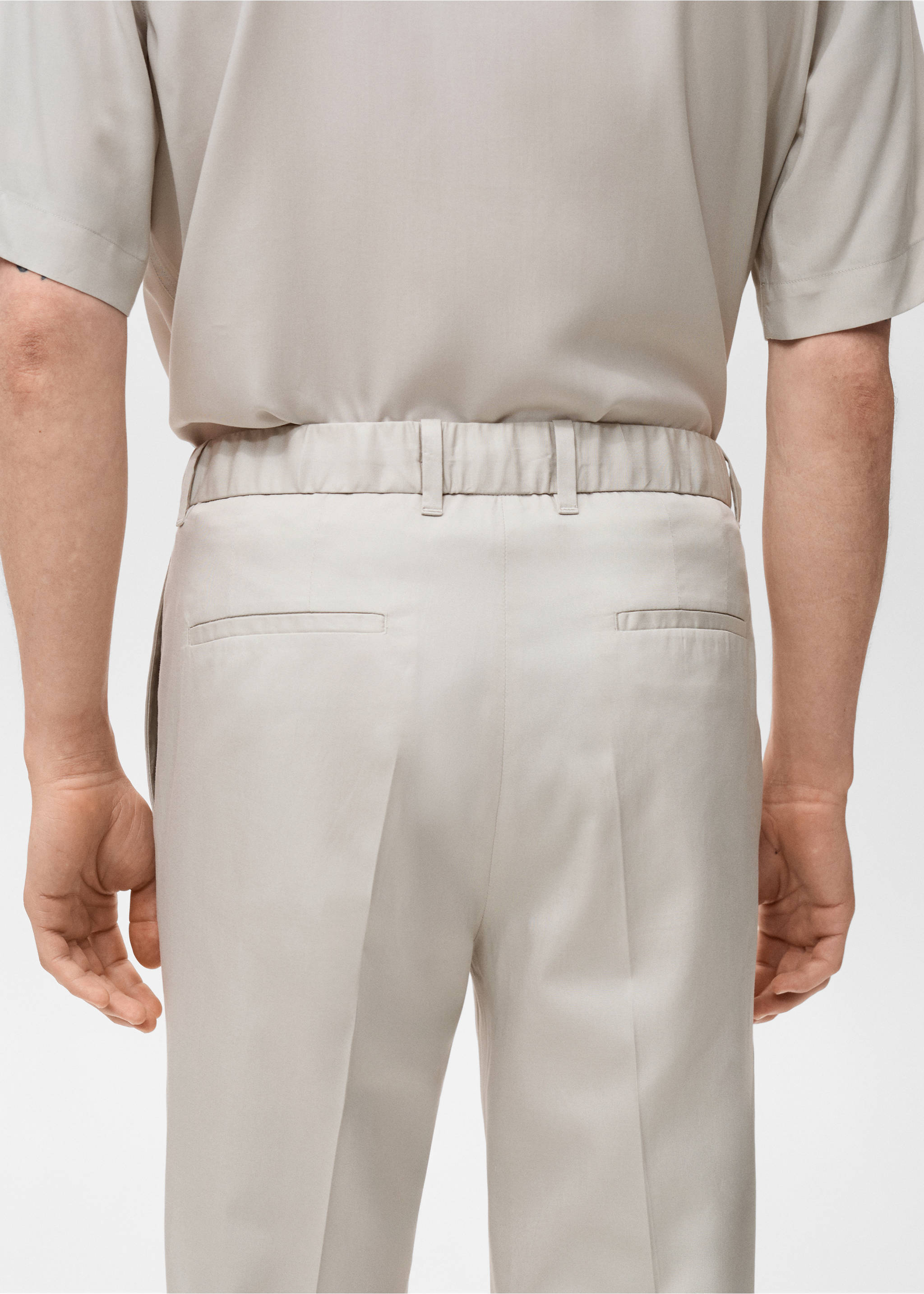 Pantalon jogging coton Lyocell - Détail de l'article 3, Gris glacé. Ref: 17041150-00.