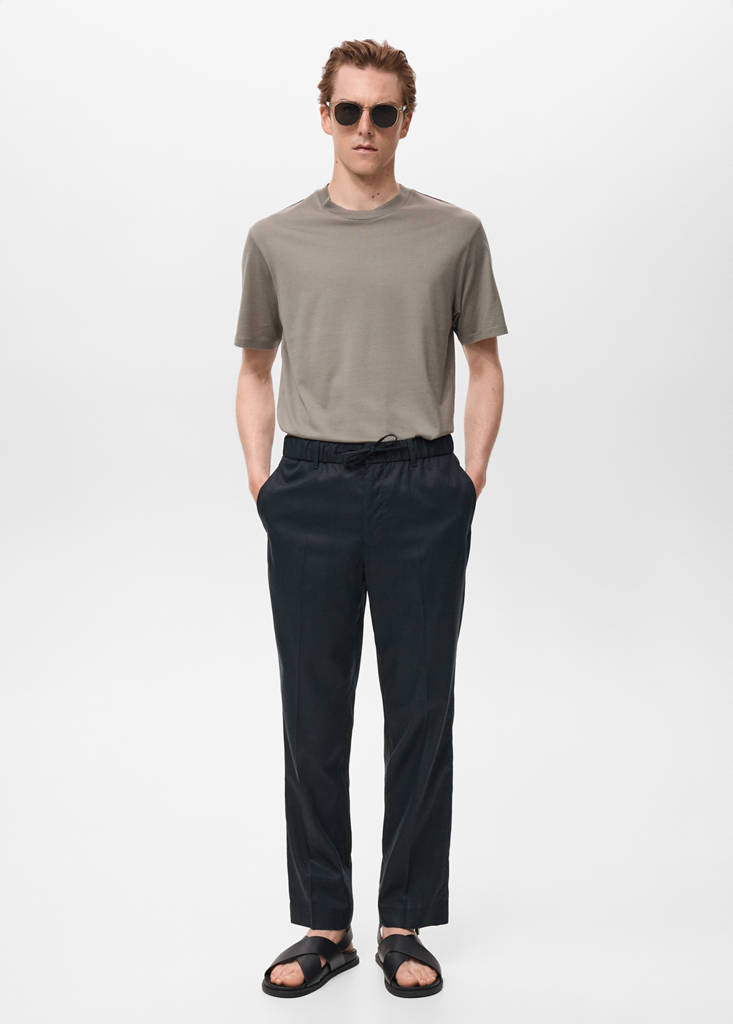 Lyocell cotton joggers — Navy