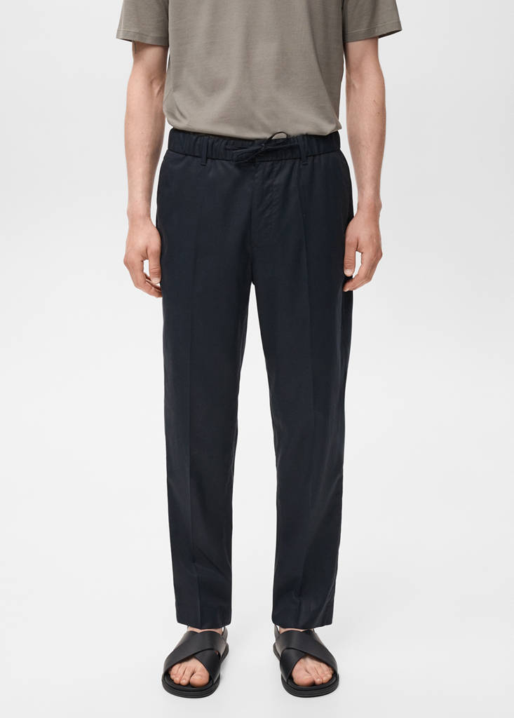 Lyocell cotton joggers — Navy