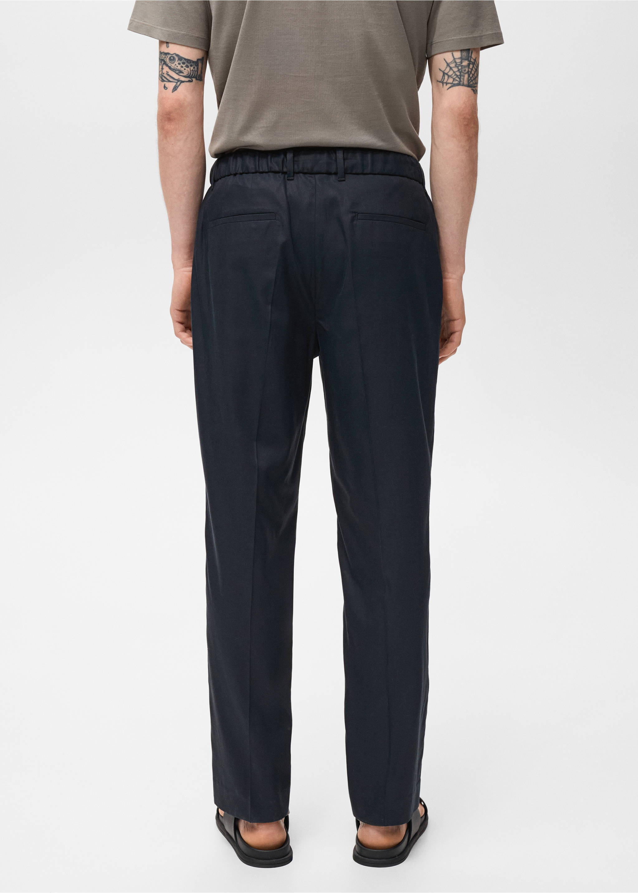 Pantalon jogging coton Lyocell - Verso de l’article, Bleu marine. Ref: 17041150-00.