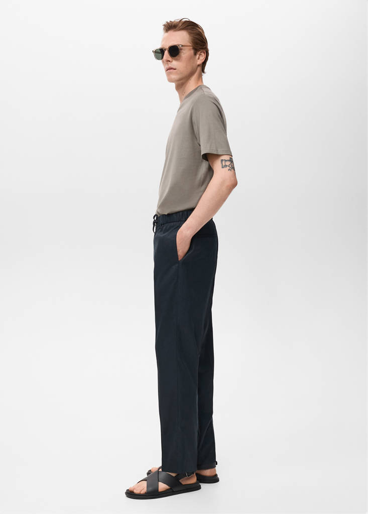 Lyocell cotton joggers — Navy