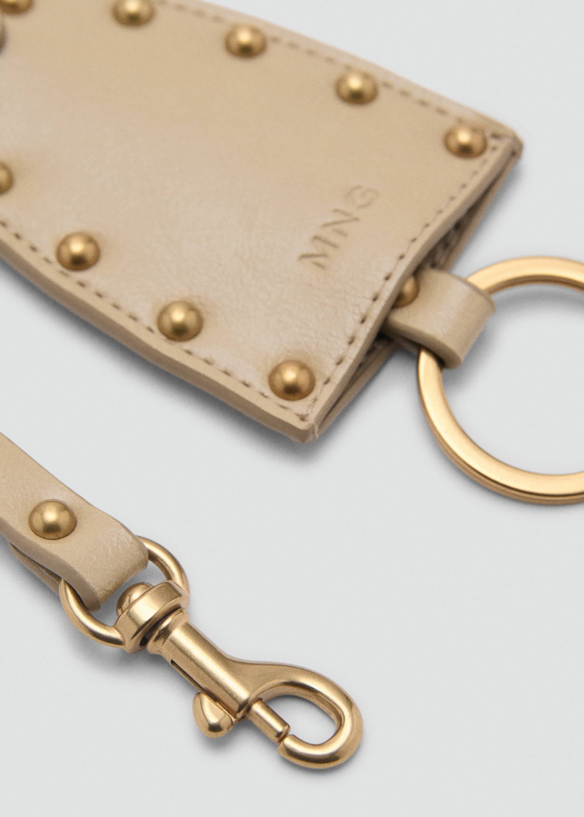 Studded faux-leather keychain - Medium plane