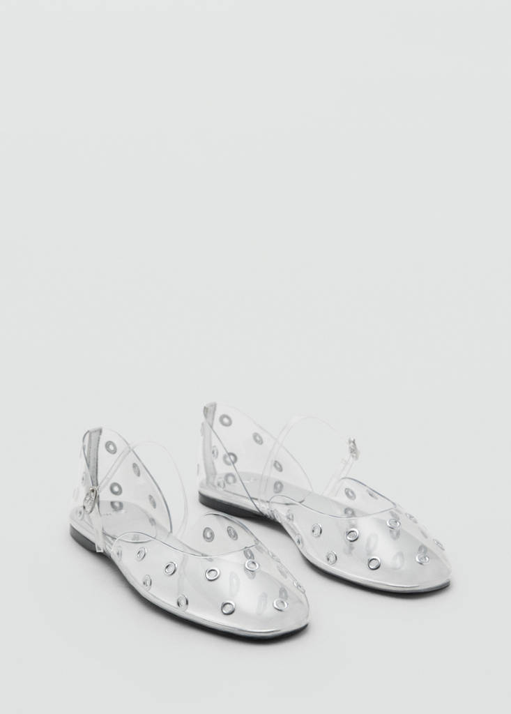 Vinyl shoes with eyelets — Silver