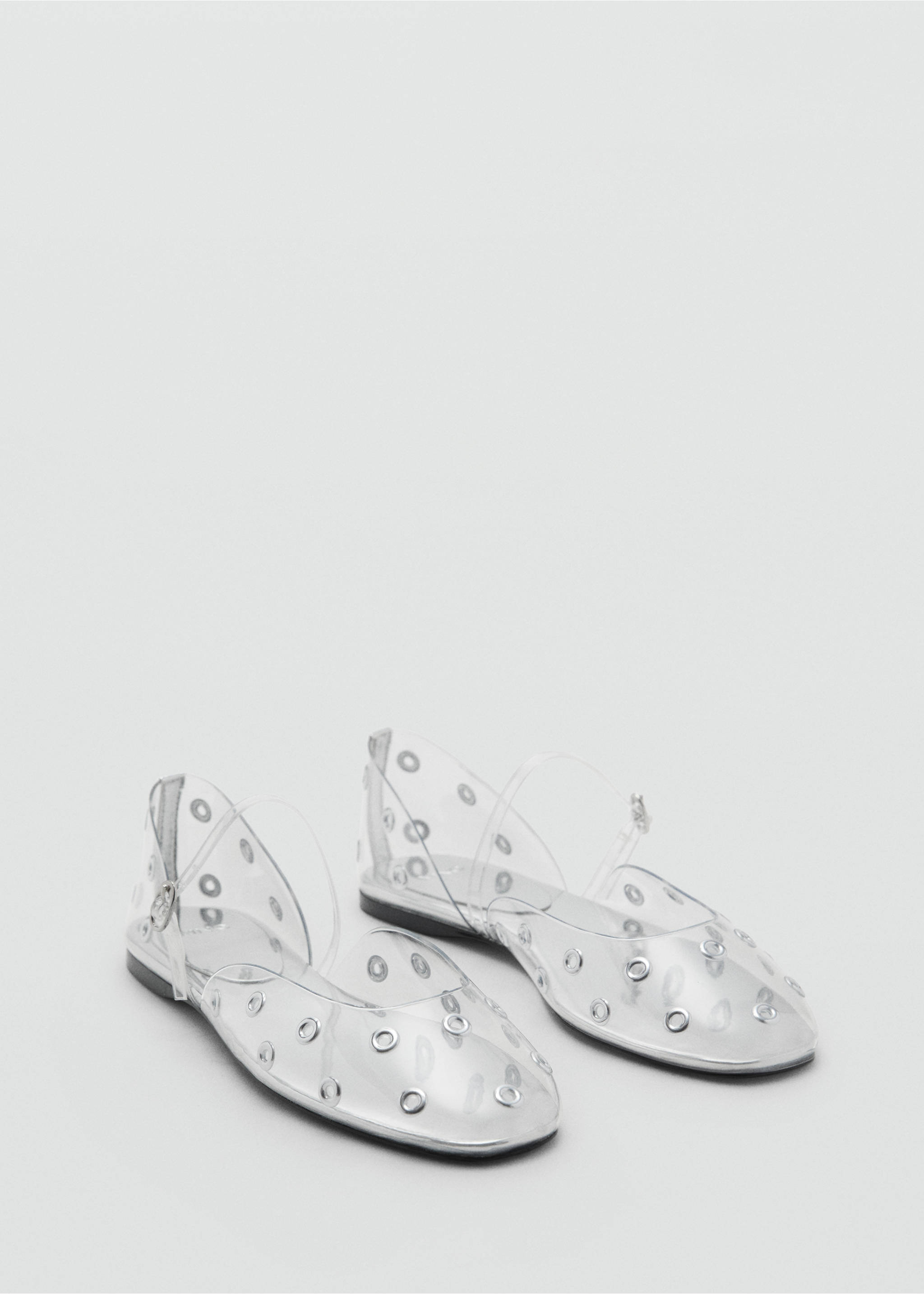Chaussures vinyle œillets - Plan moyen, Argent. Ref: 17041155-00.