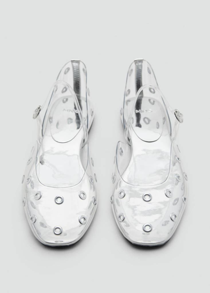 Vinyl shoes with eyelets — Silver