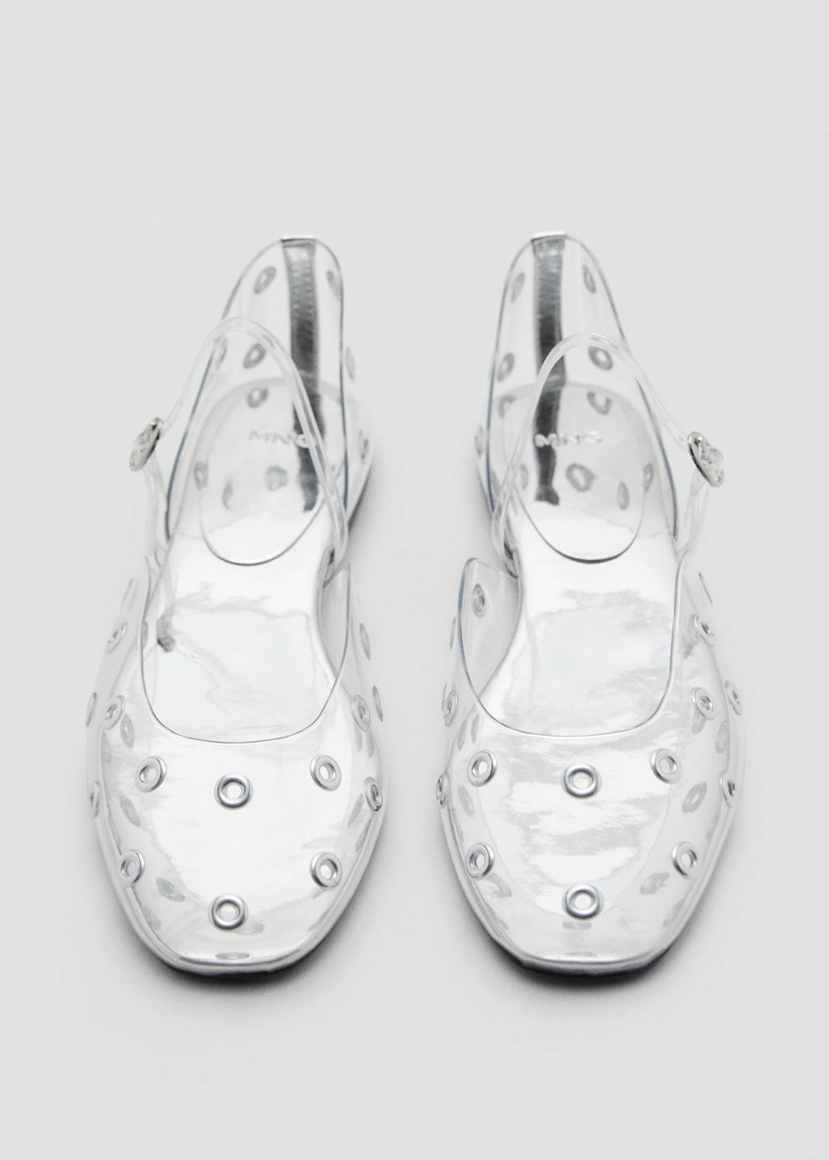 Vinyl shoes with eyelets — Silver