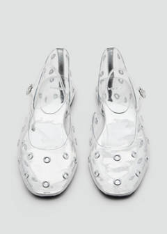 Vinyl shoes with eyelets — Silver 4