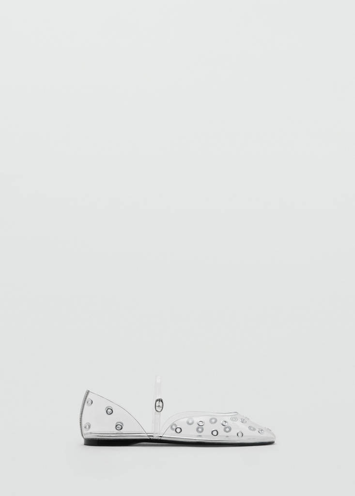 Vinyl shoes with eyelets — Silver