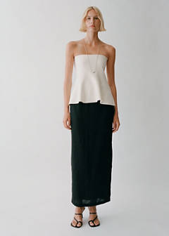 Linen pencil skirt — Black 5
