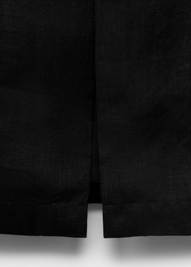Linen pencil skirt — Black