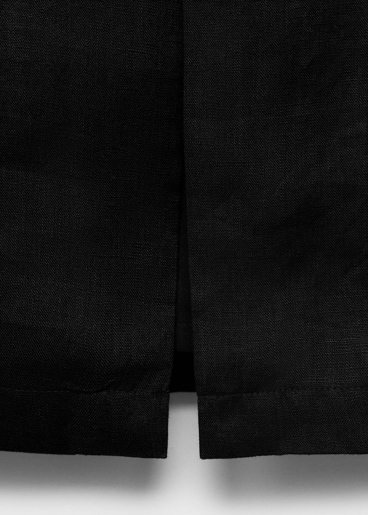 Linen pencil skirt — Black