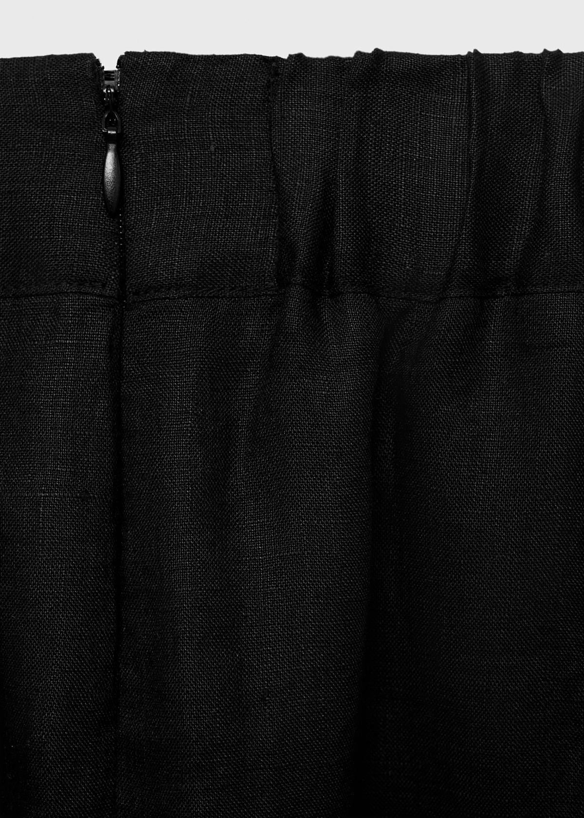Linen pencil skirt — Black