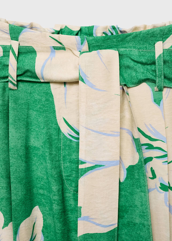 Printed trousers with belt — Green