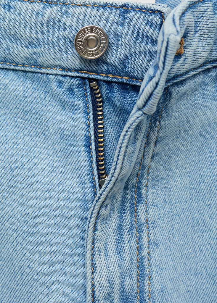 Wide leg cropped jeans with rolled-up hem — Medium Blue