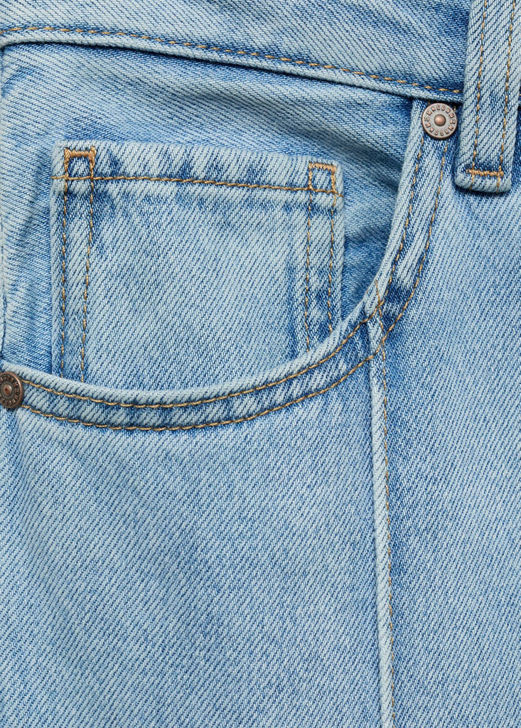Wide leg cropped jeans with rolled-up hem — Medium Blue