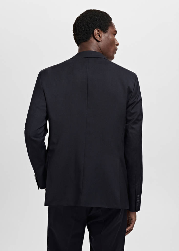 Turin 100% virgin wool suit jacket — Navy