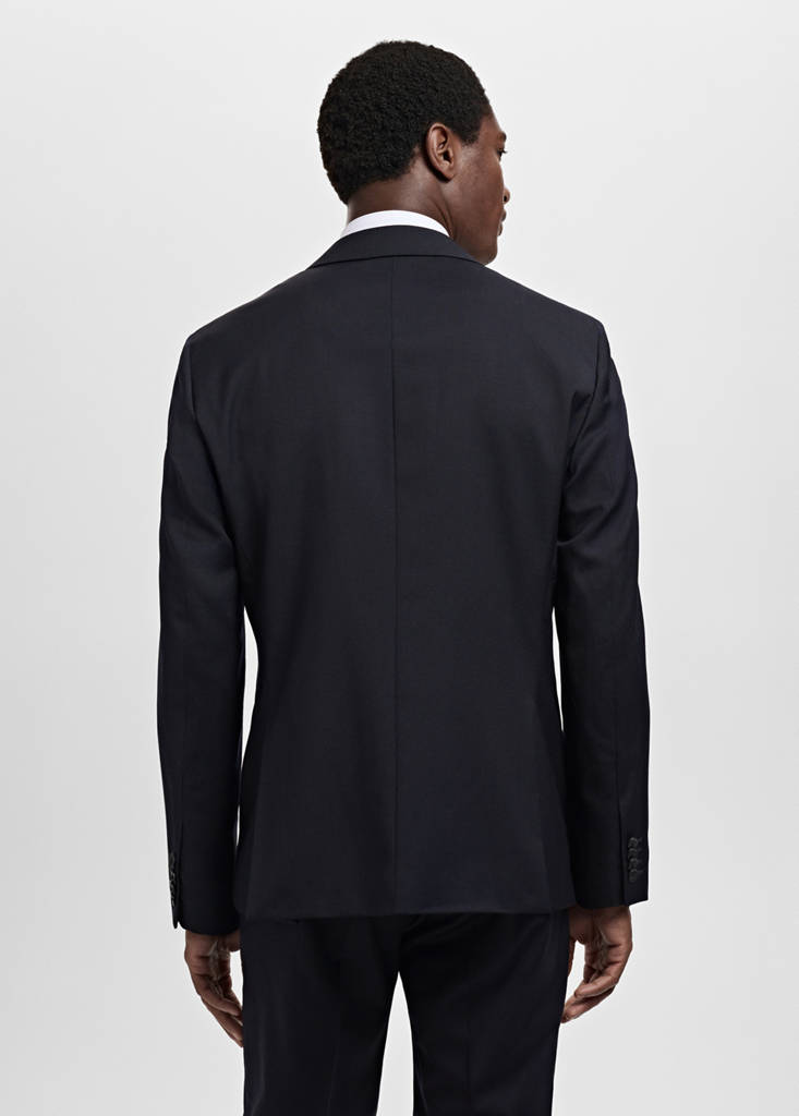 Turin 100% virgin wool suit jacket — Navy