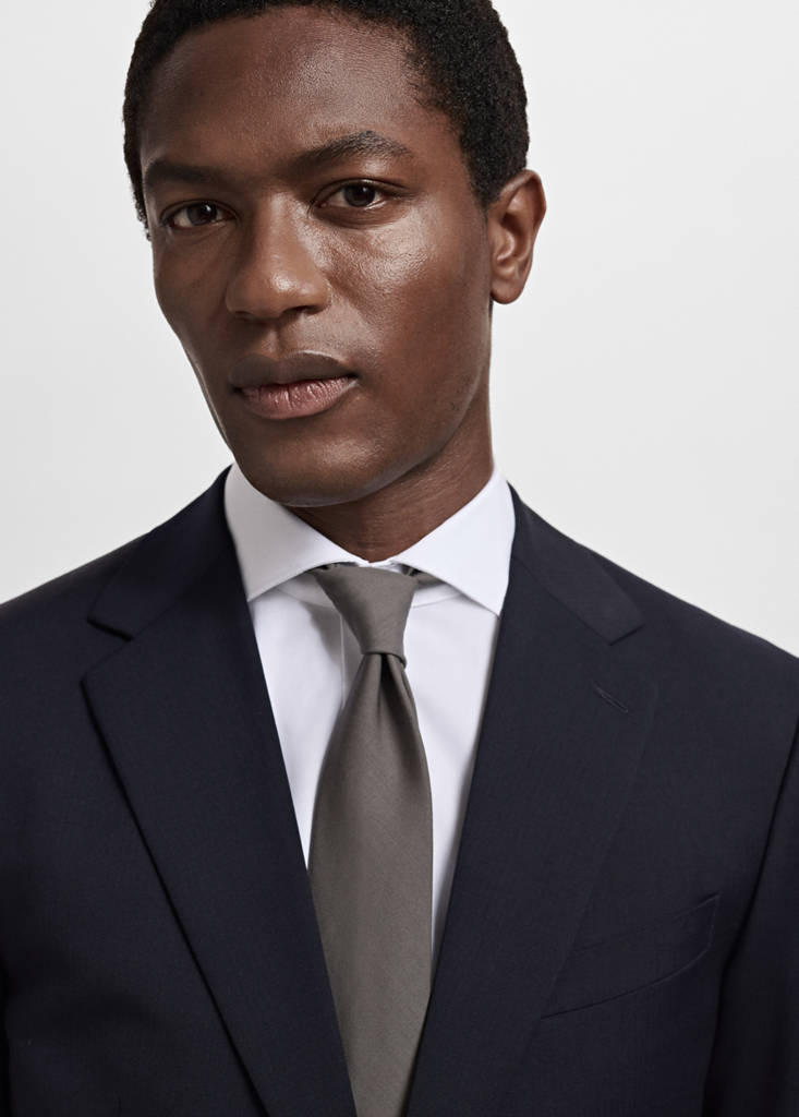 Turin 100% virgin wool suit jacket — Navy