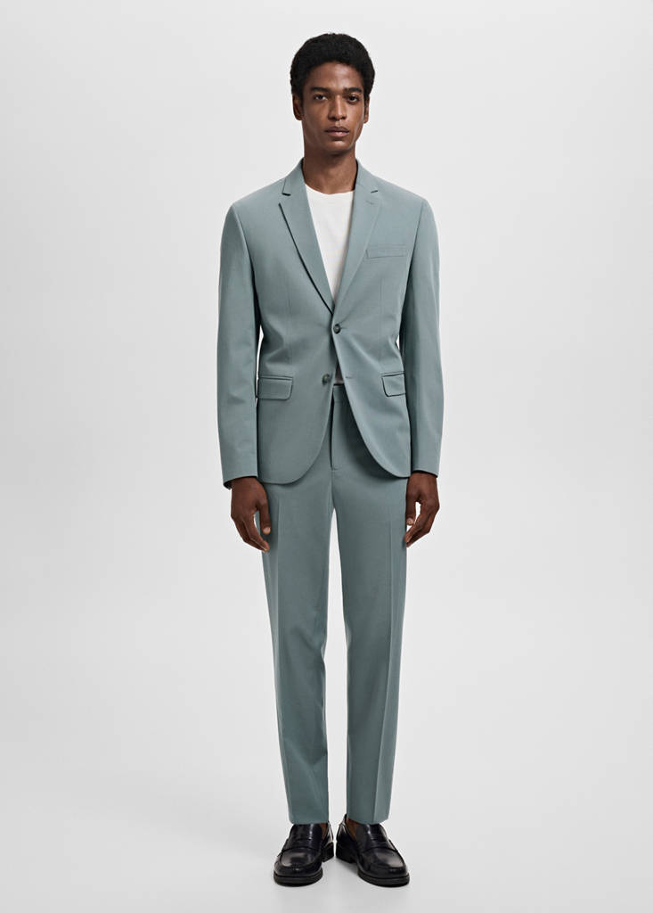 MANGO MAN - Pantalon costume Parí super slim-fit vert d´eau - 38