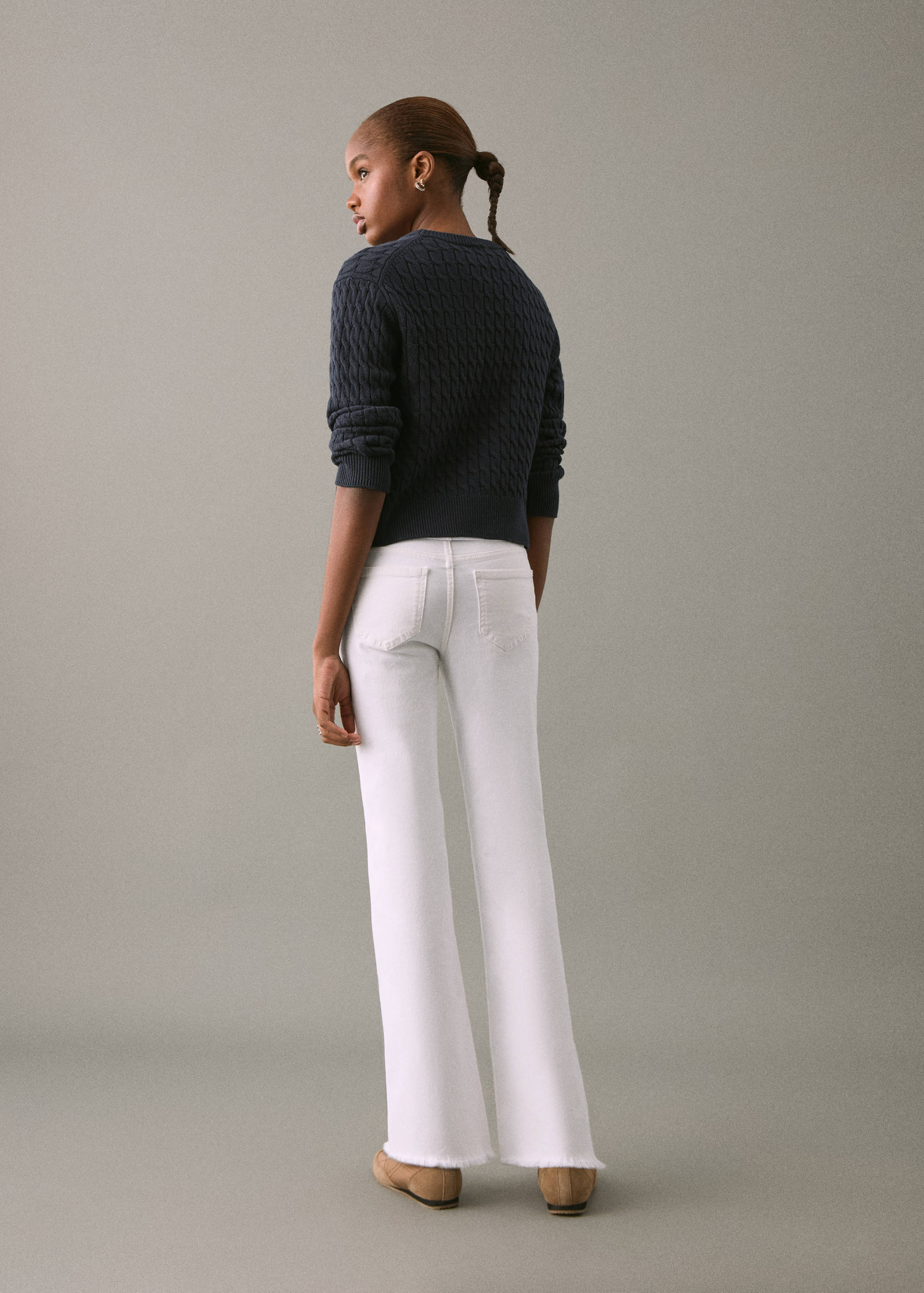 Frayed low-rise skinny jeans - Reverse of the article