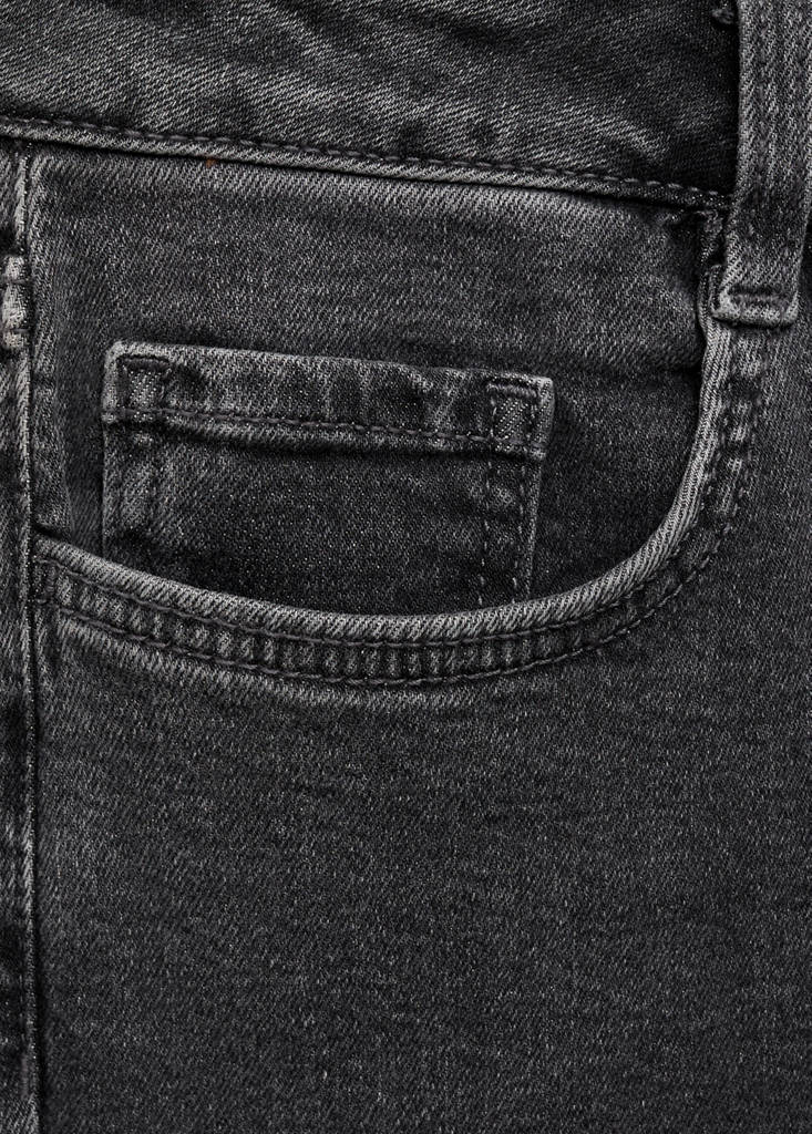 Frayed low-rise skinny jeans — Black denim