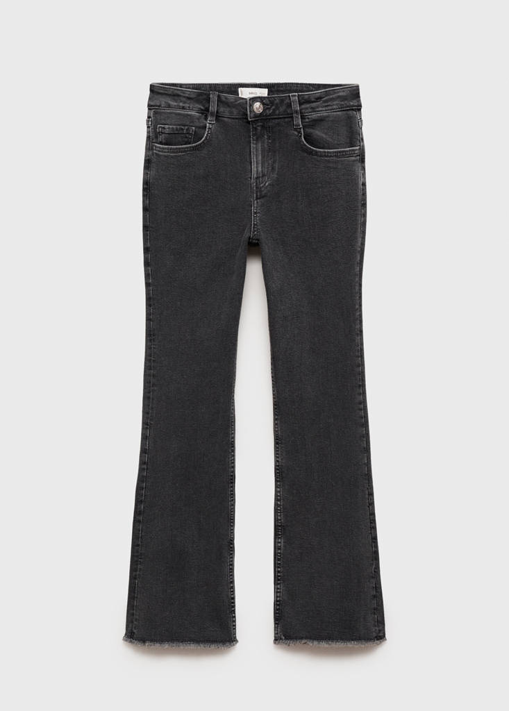 Frayed low-rise skinny jeans — Black denim