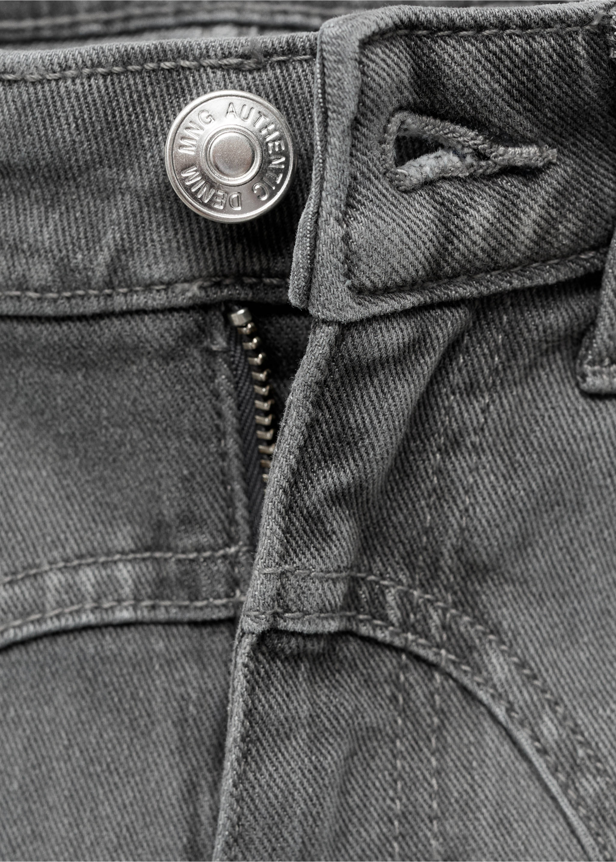 Flared jeans with studs - Details of the article 8, Denim Grey. Ref: 17041182-00.