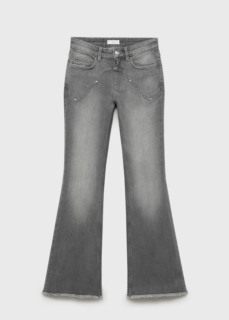 Flared jeans with studs — Denim Grey
