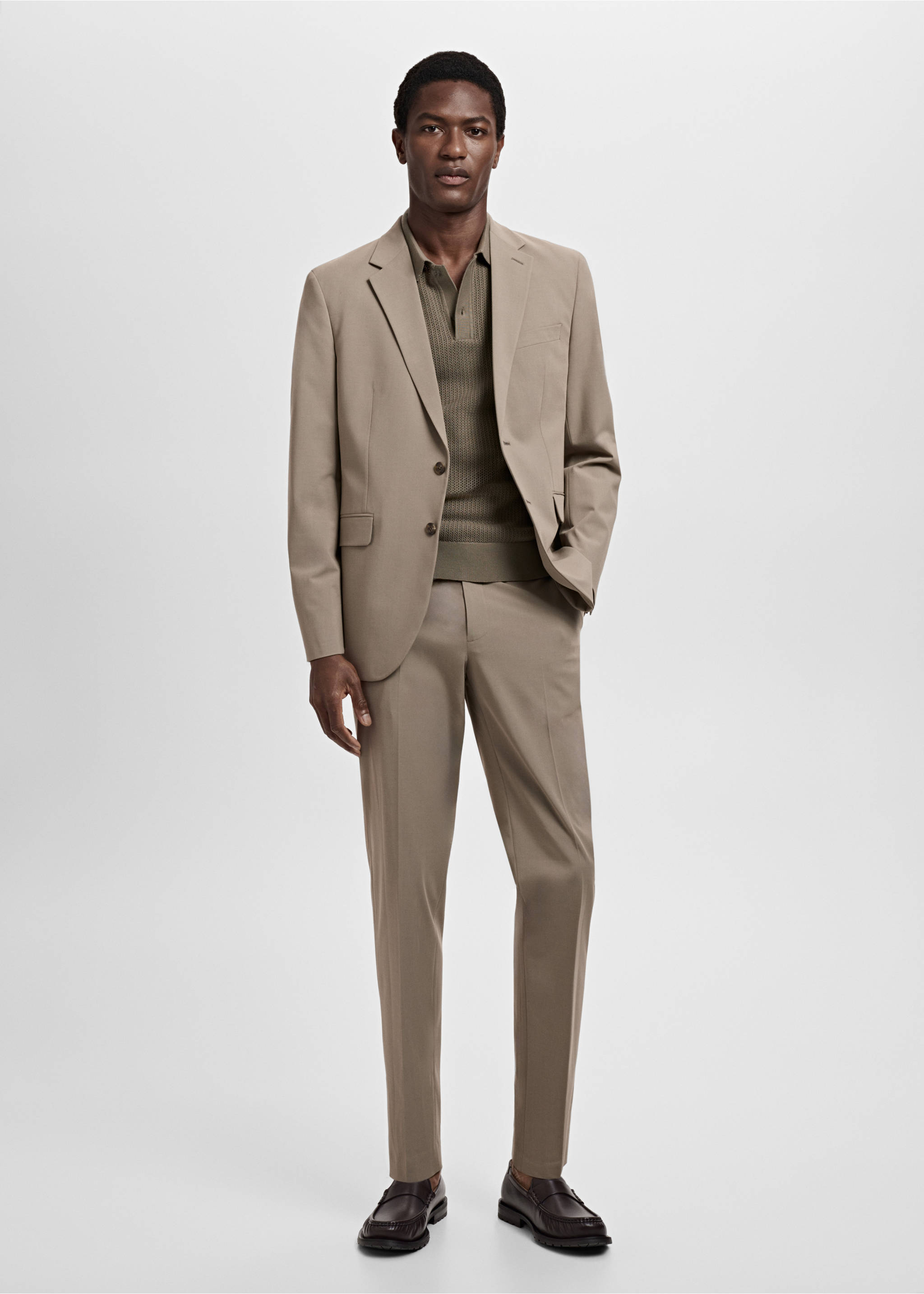 Milan slim-fit suit blazer - General plane, Mink Grey. Ref: 17041184-00.