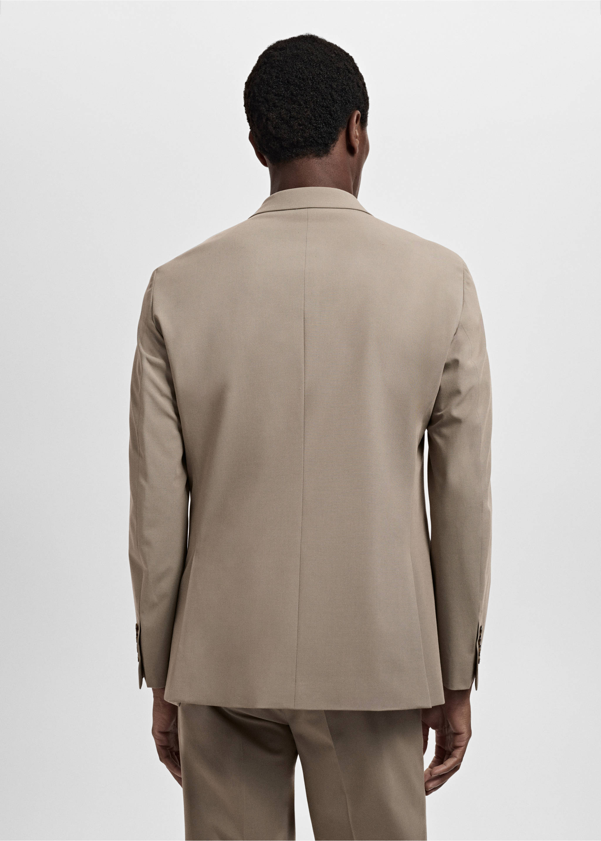 Milan slim-fit suit blazer - Reverse of the article, Mink Grey. Ref: 17041184-00.