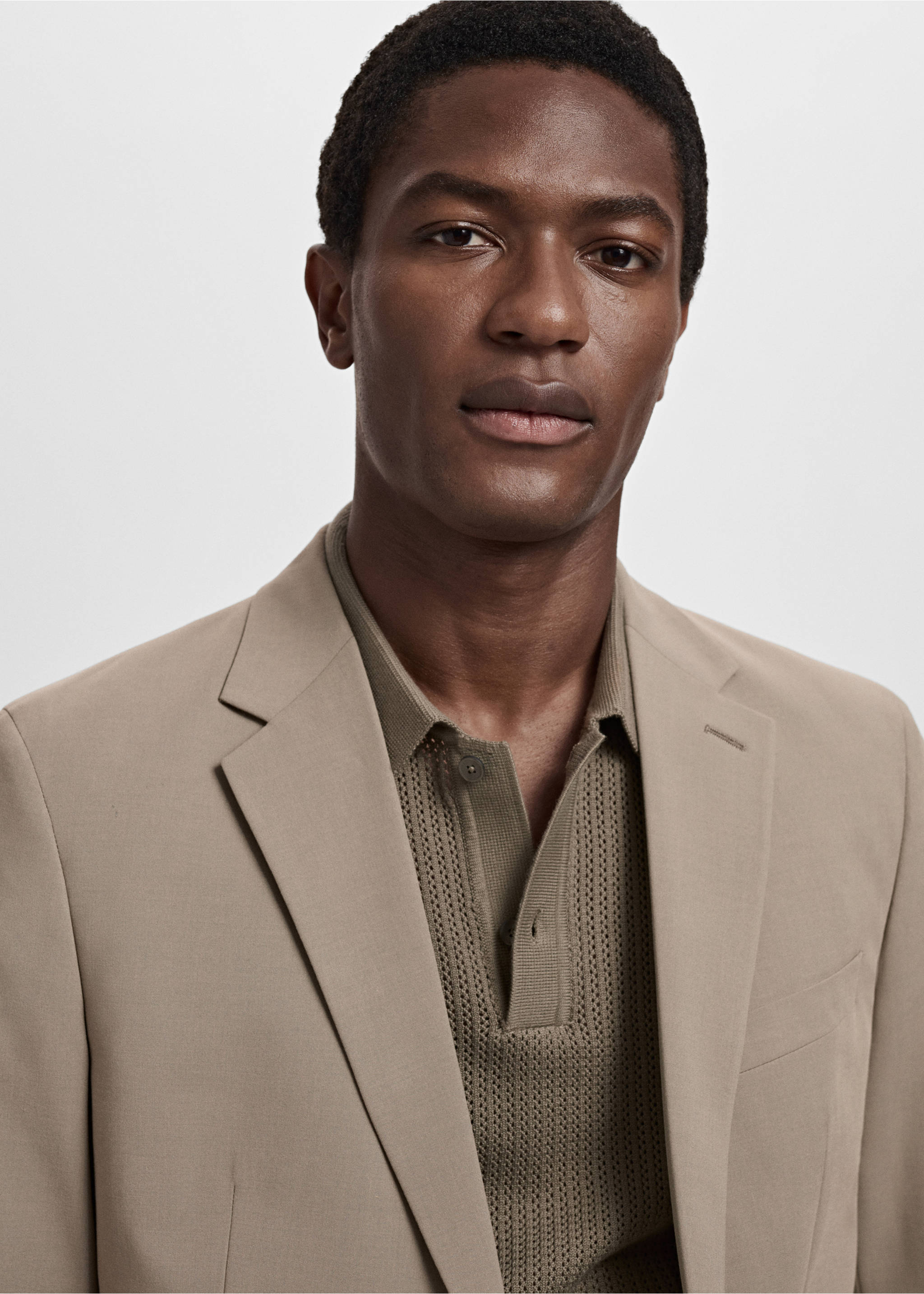 Milan slim-fit suit blazer - Details of the article 1, Mink Grey. Ref: 17041184-00.