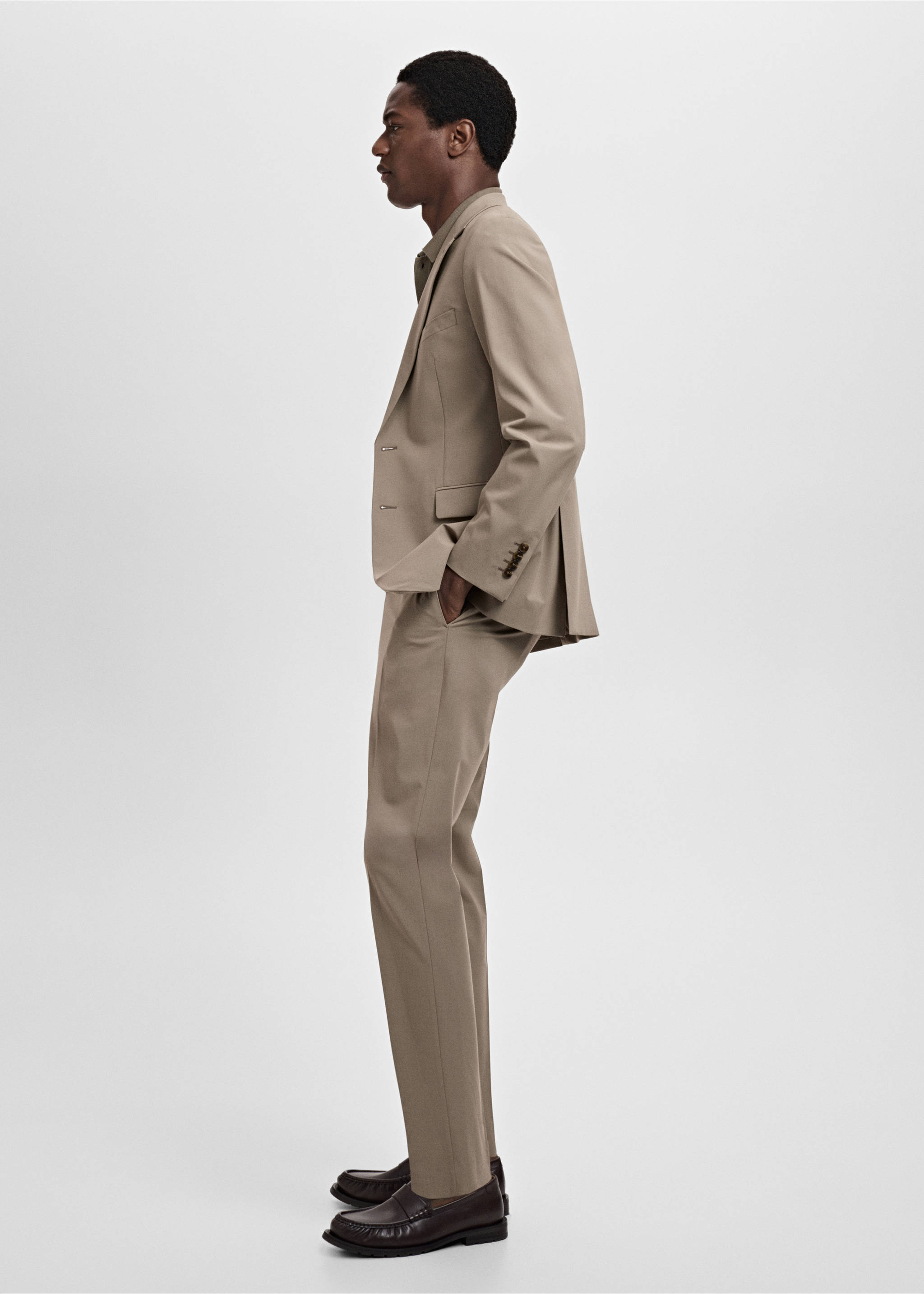 Milan slim-fit suit blazer - Details of the article 2, Mink Grey. Ref: 17041184-00.
