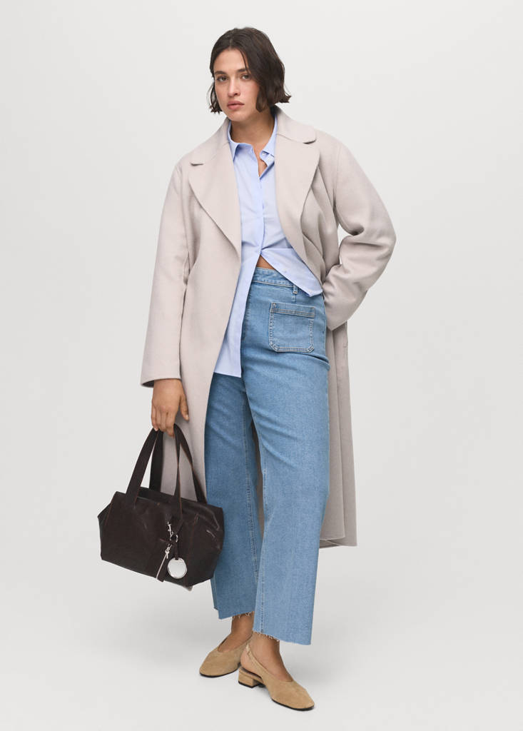 Flared cropped jeans with pockets — Medium Blue