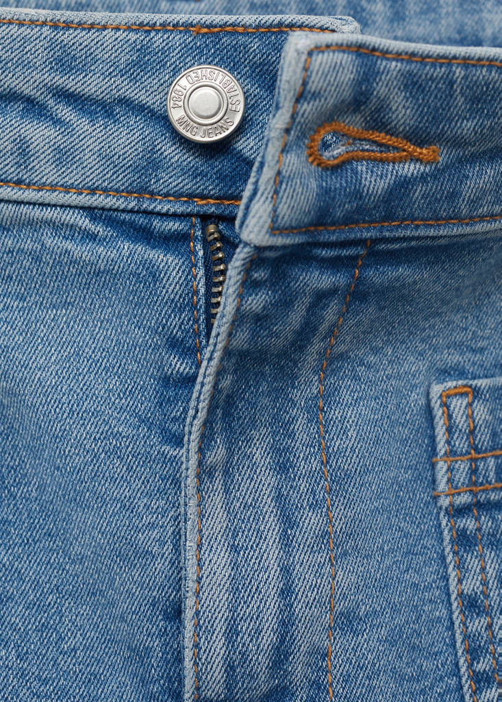 Flared cropped jeans with pockets — Medium Blue