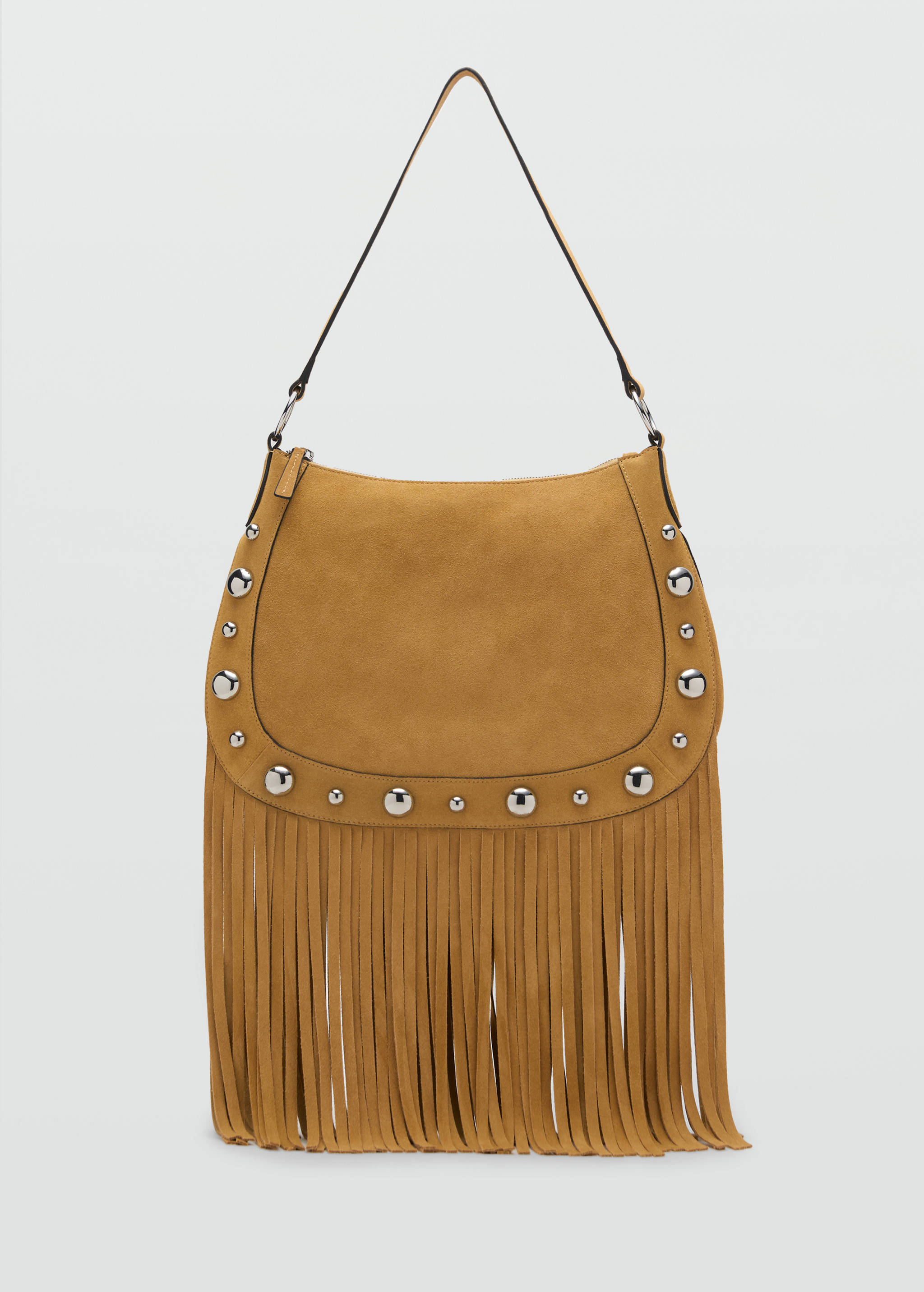 Suede bag with fringes and stud details - Article without model