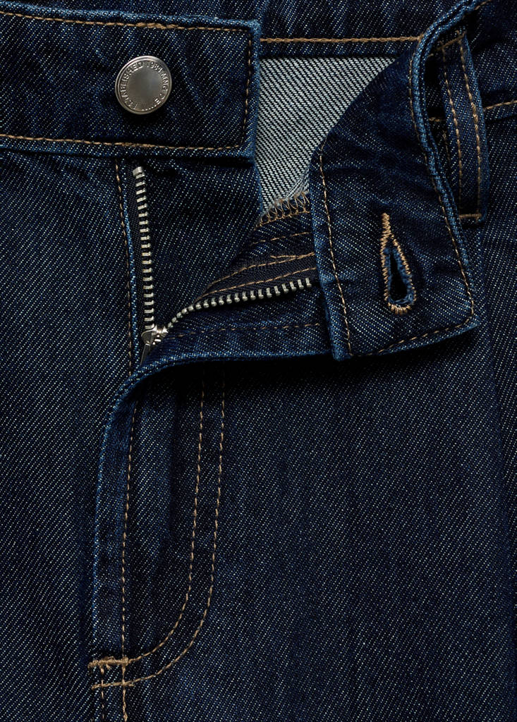 Mid-rise denim bermuda shorts with pleats — Open Blue
