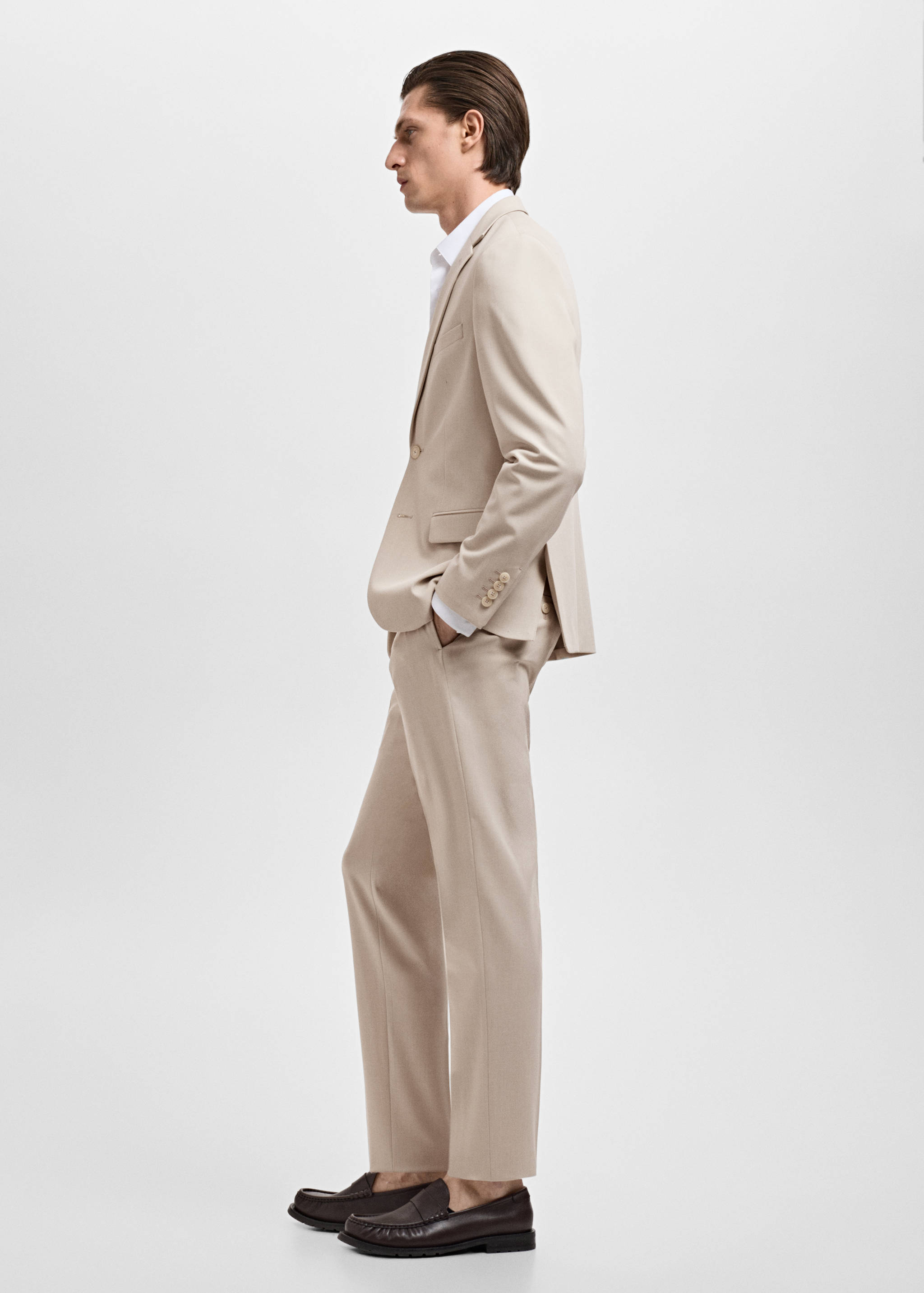 Stretch fabric super slim-fit suit trousers - Details of the article 2