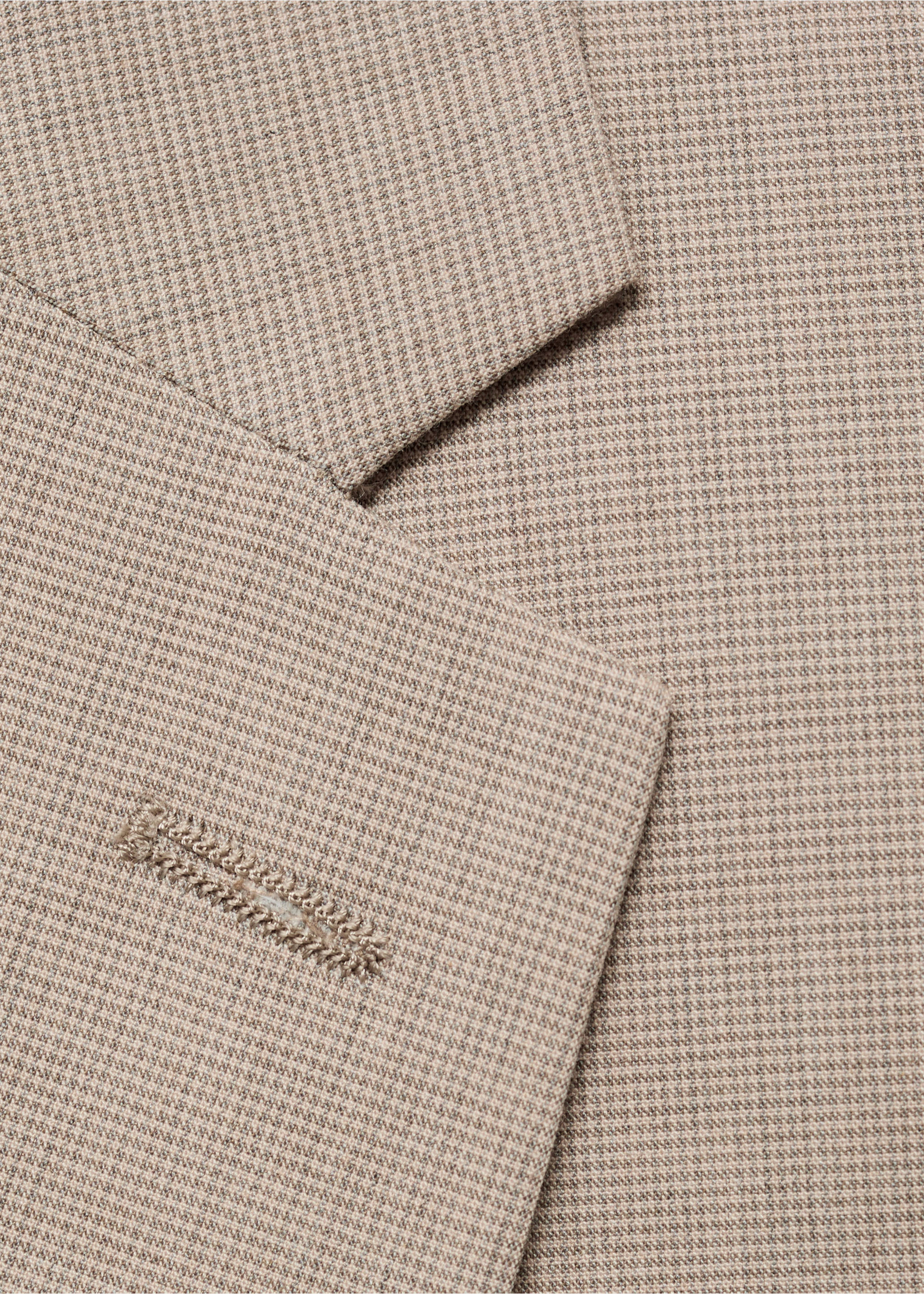 Super slim-fit suit jacket in stretch fabric - Details of the article 8, Sand. Ref: 17041192-00.