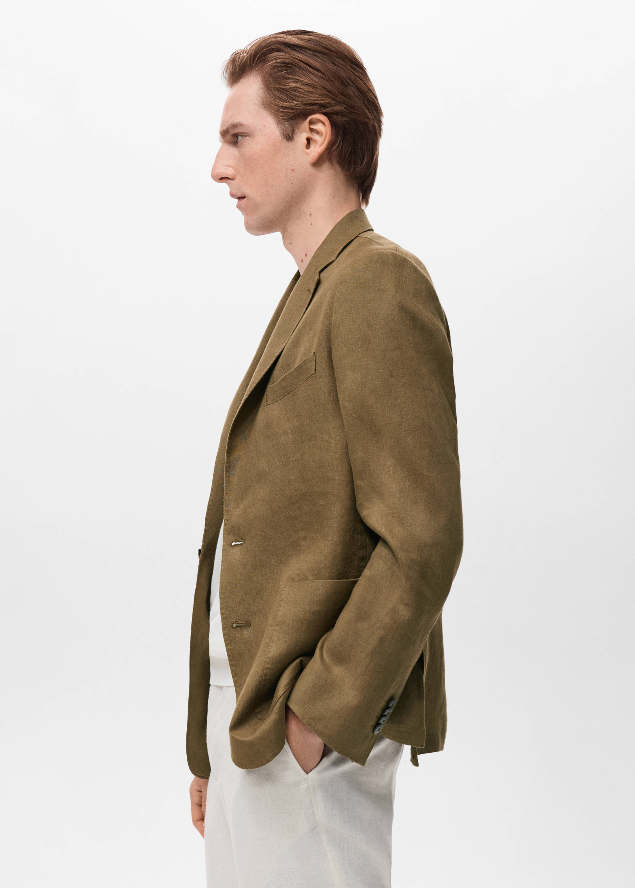 Salerno suit blazer 100% linen slim fit - Details of the article 2